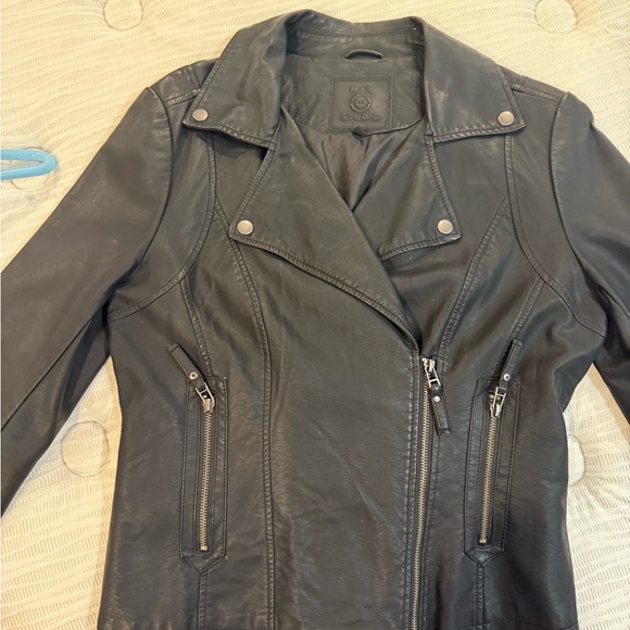 Max Studio Jackets & Blazers - Max Studio Charcoal Leather Jacket